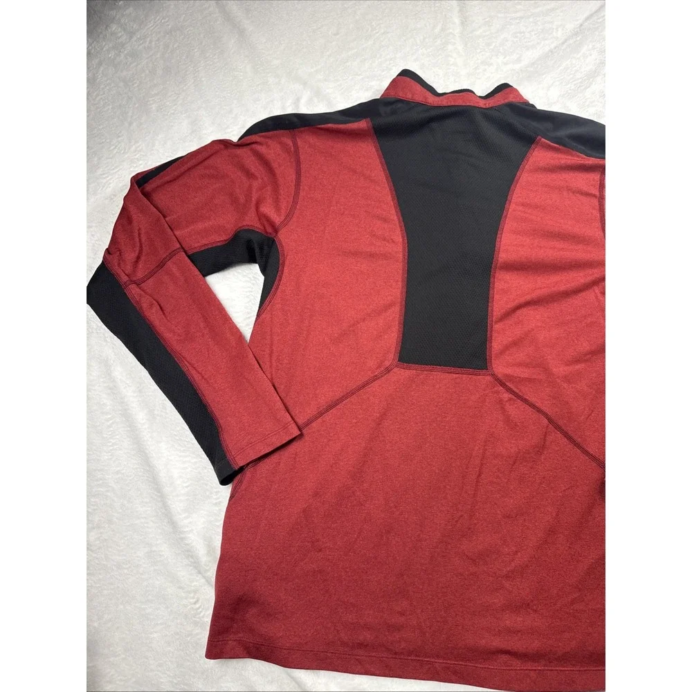 The North Face FlashDry-XD 1/4 Zip Pullover Active Shirt Men Large Red Black